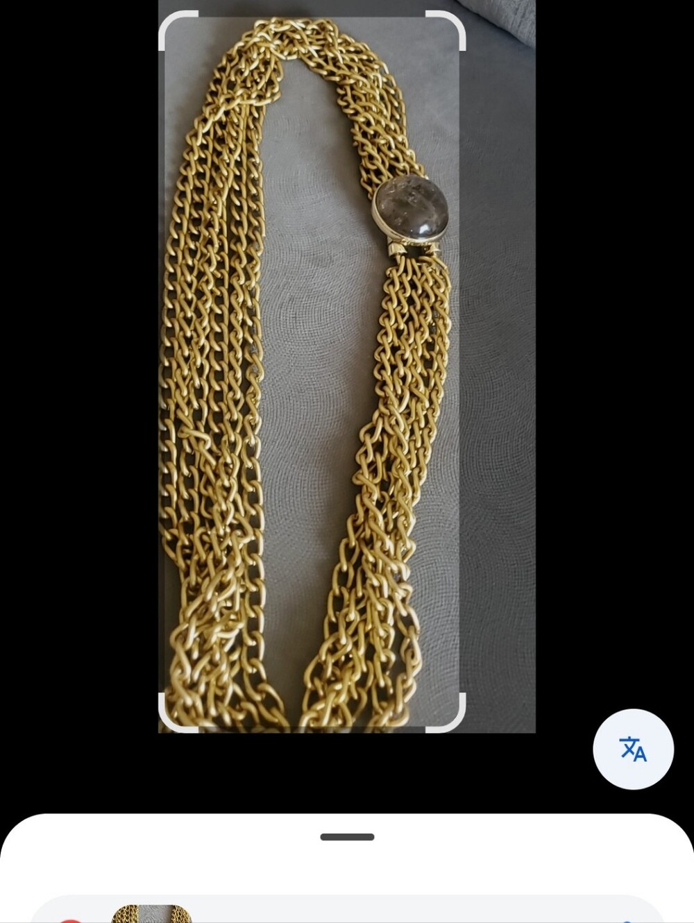 Smoke Quartz Gold Multi-Strand Frd Signed Necklace not Magnetic Vintage Womens